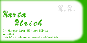 marta ulrich business card