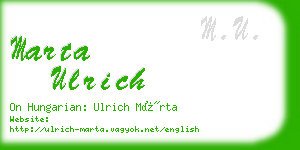 marta ulrich business card